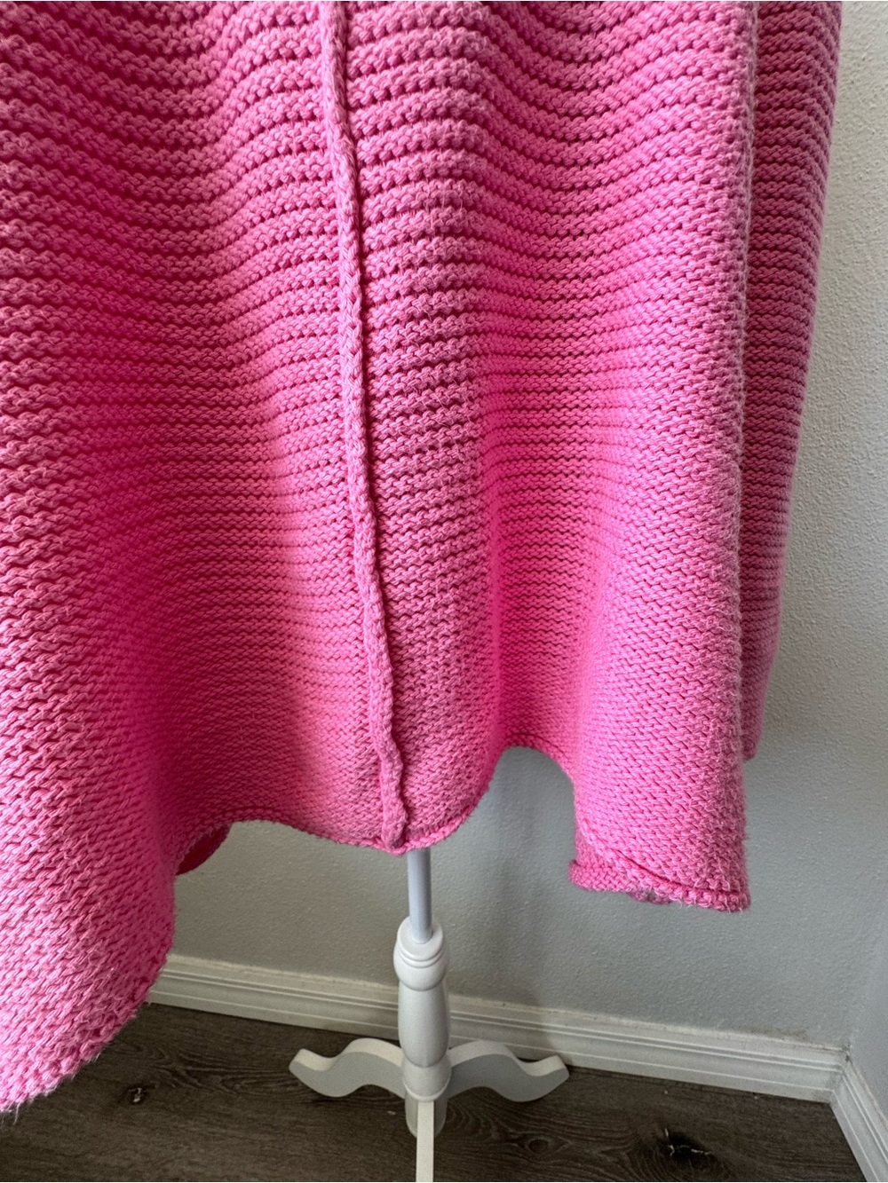 Pure Handknit Chunky Sweater Pink Pullover Loose 100% Cotton SZ M / L - Picture 11 of 15